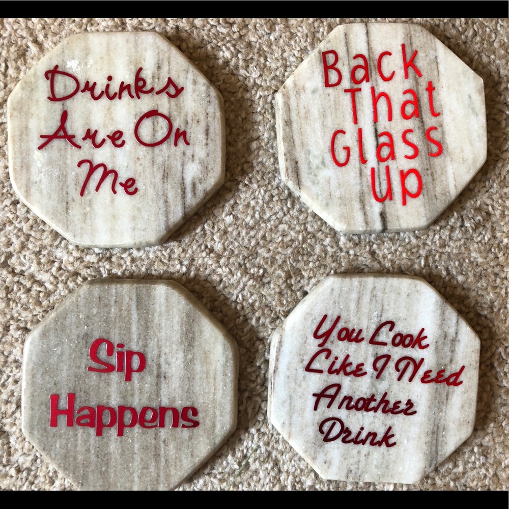 Set of 4 marble coasters